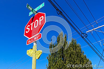 Hipster Stop Sign in Portland