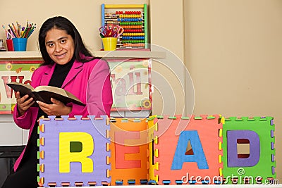 Hispanic Home Teacher Promoting Reading the Bible