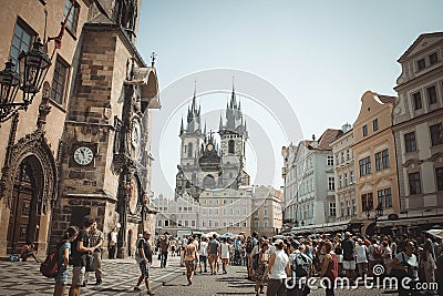 The historic center of Golden Prague, Town Hall Square