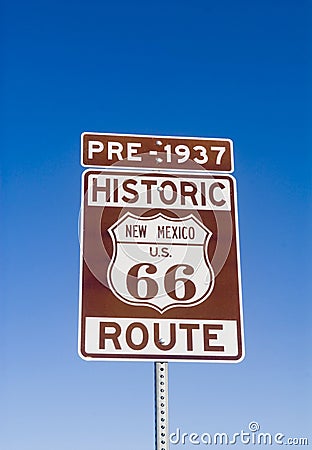 Historic Pre 1937 New Mexico Route 66 Sign
