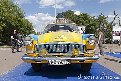 Historic Soviet-era Russian car in police livery