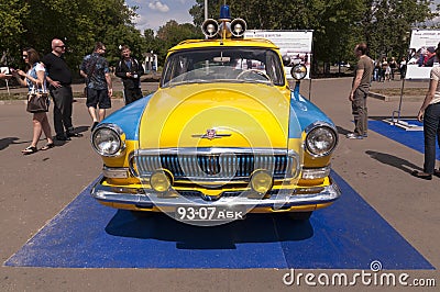 Historic Soviet-era Russian car in police livery