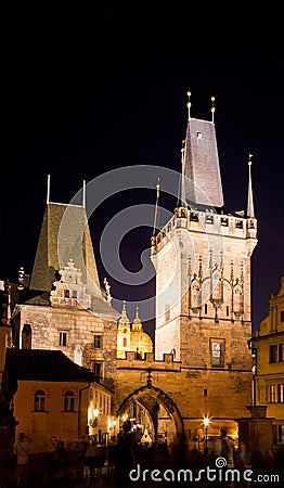 Historical center at night, Prague