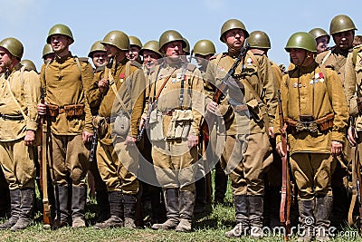 Historical reenactment of WWII in Kiev, Ukraine