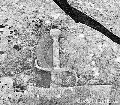 Historical stone with sword