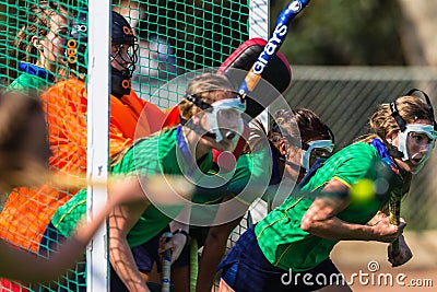 Hockey Girls Masks Goals Action Championship