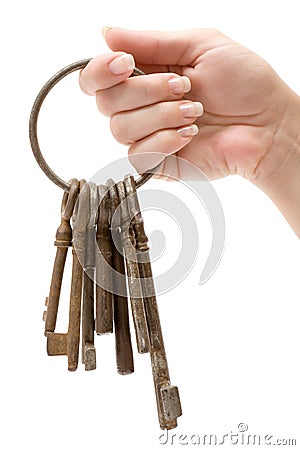 Holding A Bunch Of Rusty Keys Royalty Free S