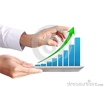 Holding tablet with a graph