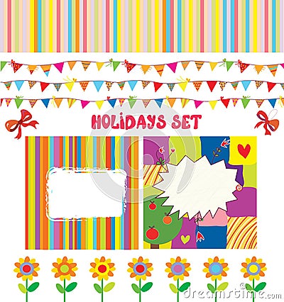 Holidays or party design elements set funny