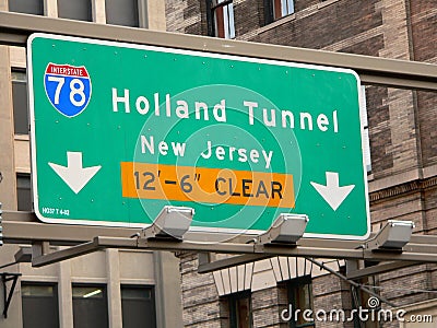 Holland Tunnel Street Sign in Manhattan, New York City