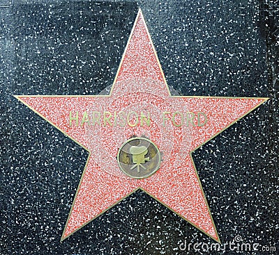 Hollywood Fame Walk on Hollywood Walk Of Fame   Harrison Ford Royalty Free Stock Photography