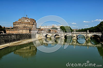 Holy Angel Bridge and Castle of the Holy Angel, Rome, Italy