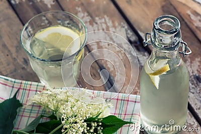 Home-made refreshing healthy summer elderberry