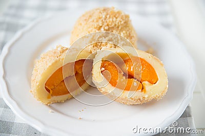 Home made Sweet Dumplings filled with apricot