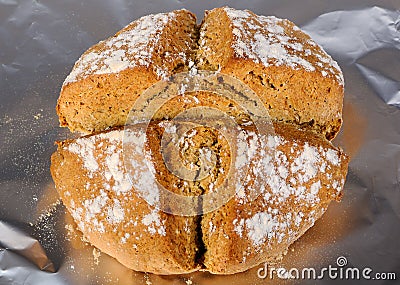 Home-made traditional bread from an oven