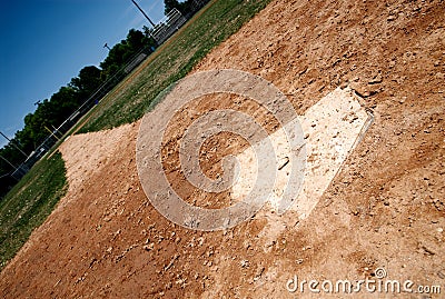 Home plate on baseball field