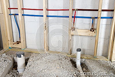 Hot and Cold Running Water Plumbing Pipes