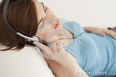 Home Tech Woman with Headphones