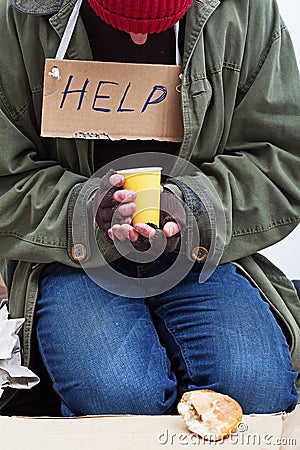 Homeless with a cup of tea