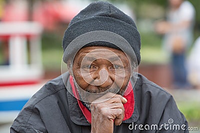 Homeless Man Thinking