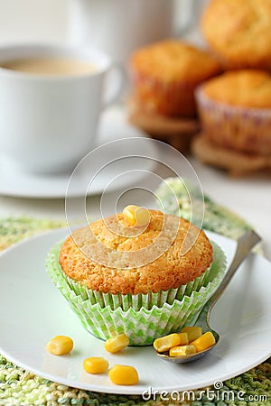 Homemade gluten-free muffins from corn flour