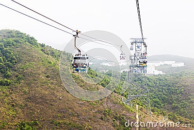 Cable car ride to Lantau island
