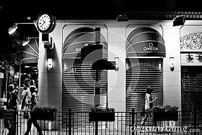 HONG KONG, CHINA - NOVEMBER 21, 2011: streets of Hong Kong at night on november 21, 2011.