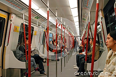Hong Kong: MRT Subway Train Interior