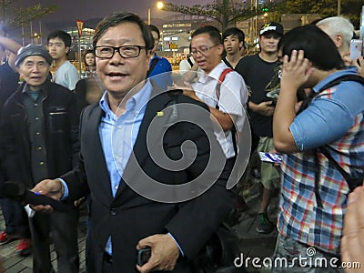 Hong Kong Pan-Democrat Politician Raymond Wong Yuk-man at Protest