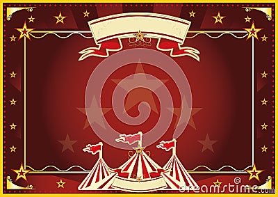 Horizontal red magic circus