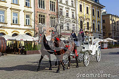Horse-drawn carriage in Krakow