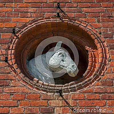 Horse head sculpture