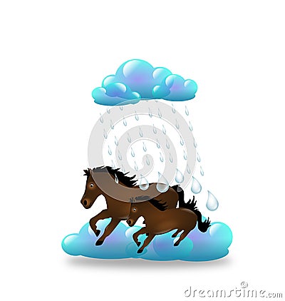 Horse in rain