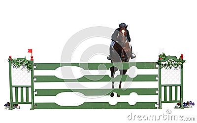 Horse and Rider over a Jump