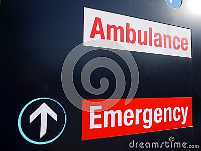 Hospital: ambulance emergency sign