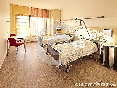Hospital bed double room