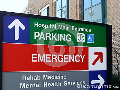 Hospital direction sign