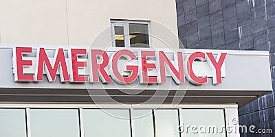 Hospital Emergency sign on ER entrance
