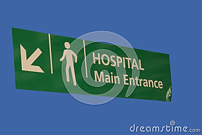 Hospital entrance sign