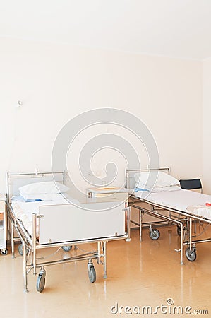 Hospital ward with beds