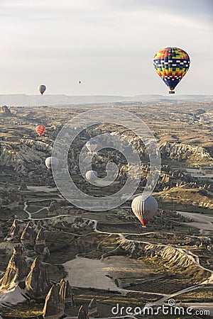 Hot air balloon flight in Cappadocia, Turkey.