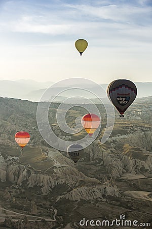 Hot air balloon flight in Cappadocia, Turkey.