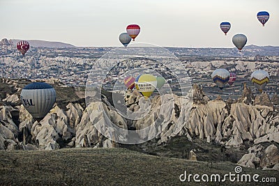 Hot air balloon flight in Cappadocia, Turkey.