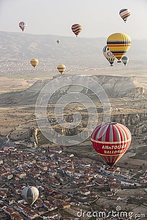 Hot air balloon flight in Cappadocia, Turkey.