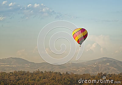 Hot Air Balloon In Flight, Del Mar California