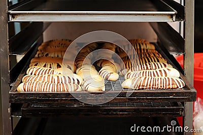 Hot-and-fresh-bread-cake-on-cooler rack