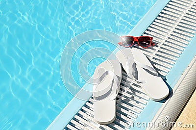 Hot sun summer concept at pool