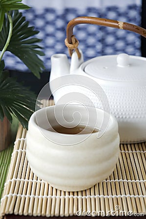 Hot tea in white cup