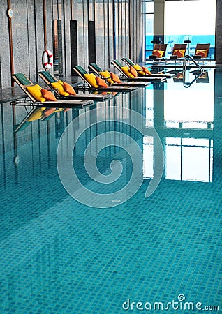 Hotel indoor pool.