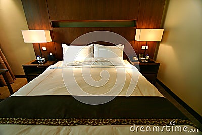 Hotel luxury bedroom double bed